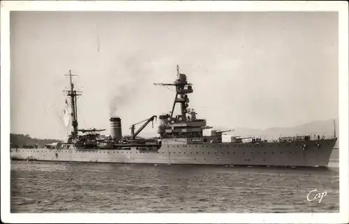 Ak Französisches Kriegsschiff Duquesne, Croiseur, Geschützturm