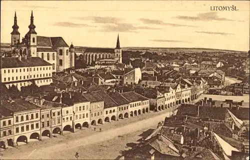 Ak Litomyšl Leitomischl Region Pardubice, Panorama, Kirche