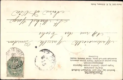 Präge Litho Glückwunsch, Kind-Portrait, Glücksklee, Brief