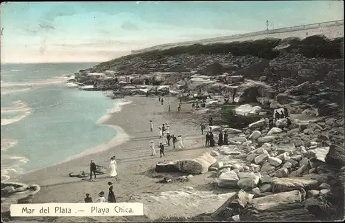 Ak Mar del Plata Argentinien, Strandpartie