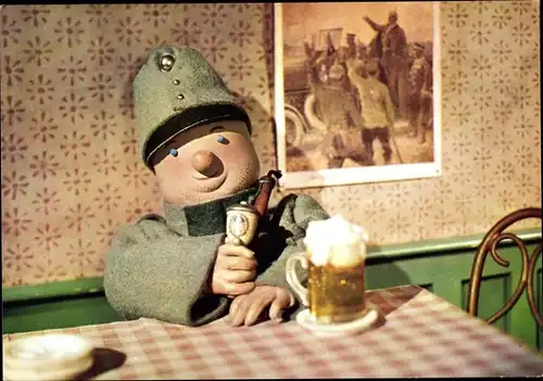 Ak Der brave Soldat Schwejk, Puppentrickfilm, Bierkrug, Pfeife