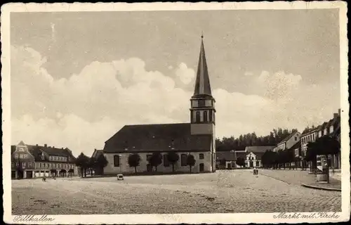 Ak Dobrowolsk Pillkallen Ostpreußen, Markt, Kirche