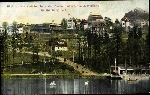 Ak Liberec Reichenberg Stadt, östliche Seite der Deutschböhmischen Ausstellung 1906