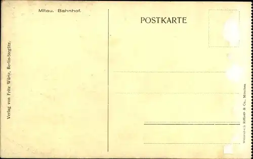 Ak Jelgava Mitau Lettland, Bahnhof