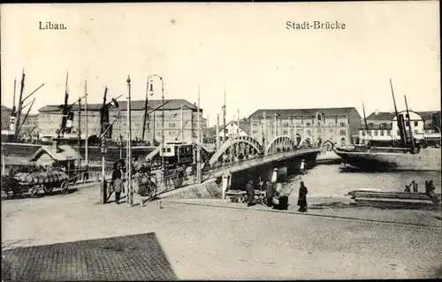 Ak Liepaja Libau Lettland, Stadt Brücke