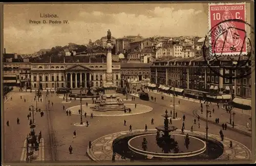 Ak Lisboa Lissabon Portugal, Praça D. Pedro IV.