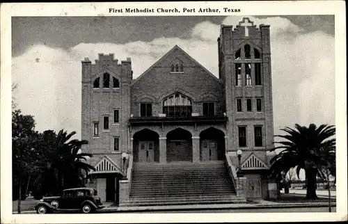 Ak Port Arthur Texas USA, Erste Methodistische Kirche