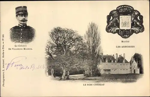 Wappen Ak Cheix en Retz Loire Atlantique, Le Bois Corbeau, Le Colonel de Villebois Mareuil