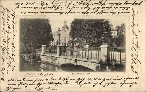 Präge Passepartout Ak Bückeburg im Kreis Schaumburg, Schlossbrücke