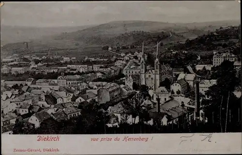 Ak Diekirch Luxemburg, Teilansicht, Herrenberg