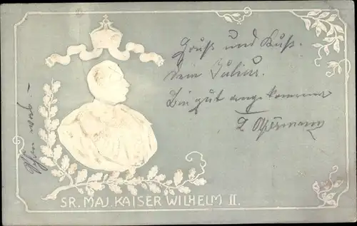 Präge Litho Kaiser Wilhelm II., Portrait
