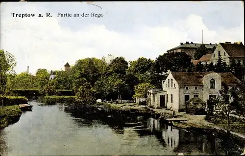 Ak Trzebiatów Treptow an der Rega Westpommern, Teilansicht