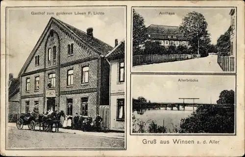 Ak Winsen an der Aller, Amthaus, Gasthof zum goldenen Löwen