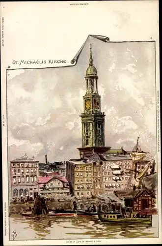 Künstler Ak Biese, C., Hamburg Mitte Neustadt, St. Michaelis Kirche