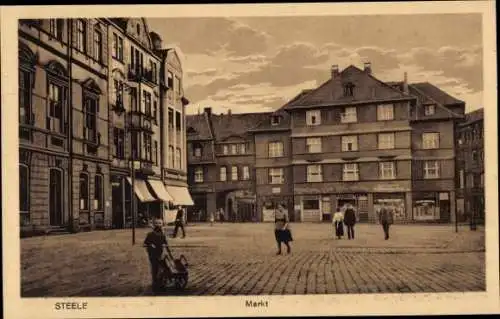 Ak Steele Essen im Ruhrgebiet, Markt