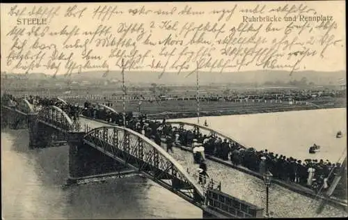 Ak Steele Essen im Ruhrgebiet, Ruhrbrücke, Rennplatz