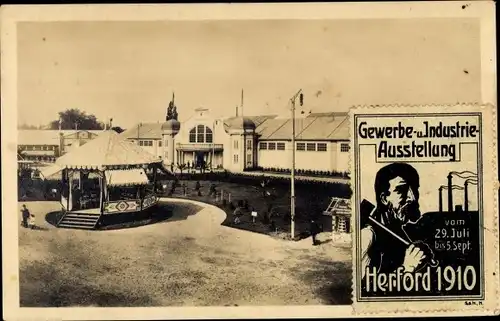 Ak Herford in Nordrhein Westfalen, Gewerbe und Industrieausstellung 1910, Pavillon
