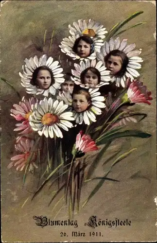 Ak Margeritentag, Blumentag, Kinderportraits