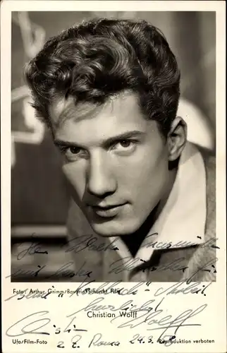 Ak Schauspieler Christian Wolff, Portrait, Autogramm