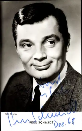 Ak Schauspieler Peer Schmidt, Portrait, Autogramm