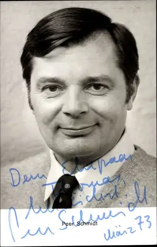 Ak Schauspieler Peer Schmidt, Portrait, Autogramm