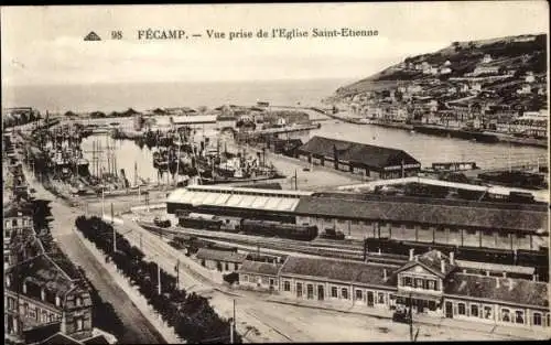Ak Fecamp Seine Maritime, Vue prise de l'Eglise Saint-Etienne
