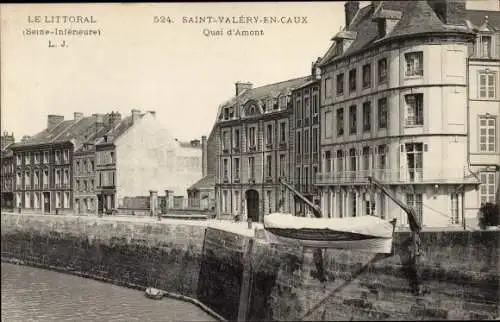 Ak Saint Valery en Caux Seine Maritime, Quai d'Amont