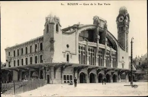 Ak Rouen Seine Maritime, Bahnhof Green Street