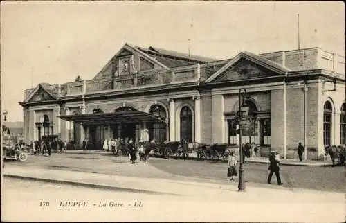 Ak Dieppe Seine Maritime, Der Bahnhof