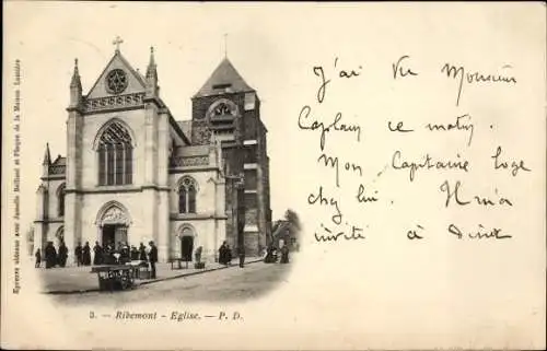 Ak Ribémont Aisne, L’Eglise