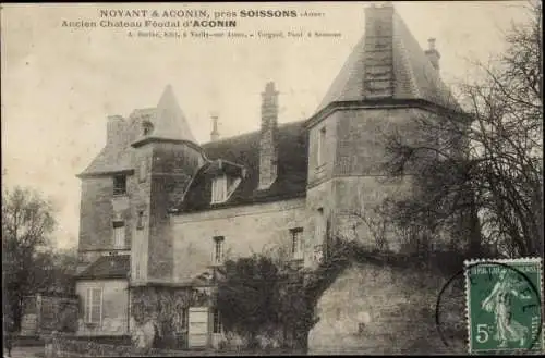 Ak Soissons-Aisne, ehemaliges Feudalschloss von Aconin