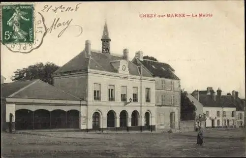 Ak Chézy sur Marne Aisne, Das Rathaus