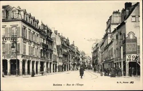 Ak Reims-Marne, Rue de l'Etape, Apotheke