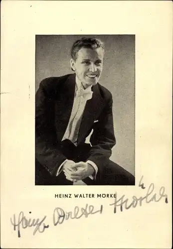 Autogrammkarte Schauspieler Heinz Walter Mörke, Portrait, Autogramm