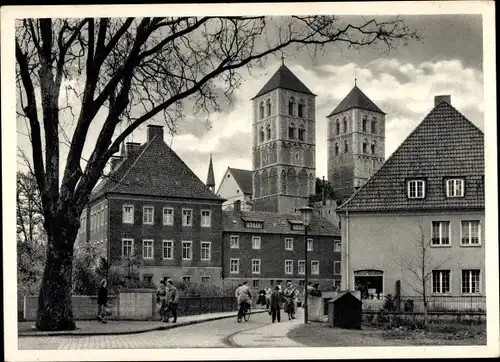 Ak Münster in Westfalen, Spiegelturm und Domtürme