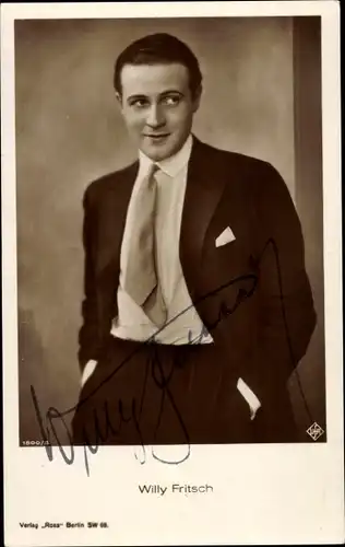 Ak Schauspieler Willy Fritsch, Portrait, Autogramm
