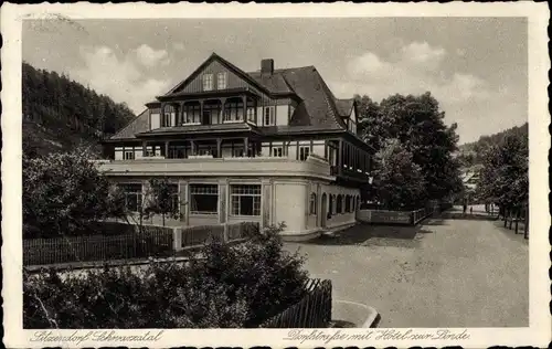 Ak Sitzendorf Schwarzatal, Dorfstraße, Hotel zur Linde