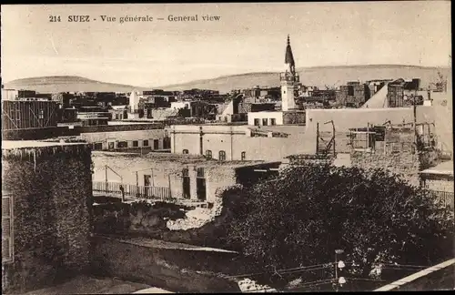 Ak Suez Ägypten, Gesamtansicht