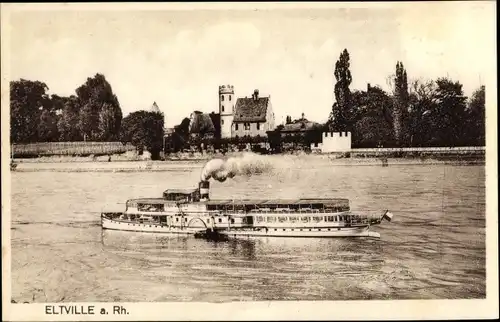 Ak Eltville am Rhein Hessen, Dampfer