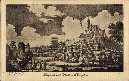 Künstler Ak Königstein im Taunus, Panorama