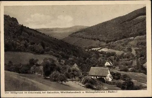 Ak Waldkatzenbach Waldbrunn im Odenwald, Höllgrund bei Gaimühle