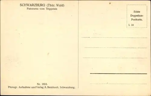 Ak Schwarzburg in Thüringen, Blick vom Trippstein