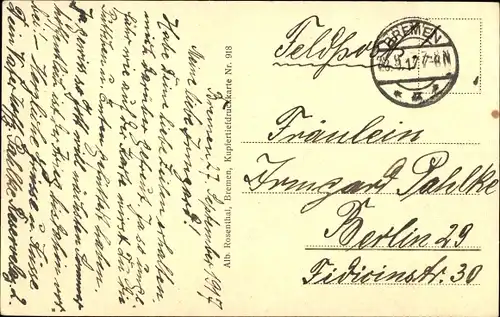 Ak Hansestadt Bremen, Marktplatz, Roland