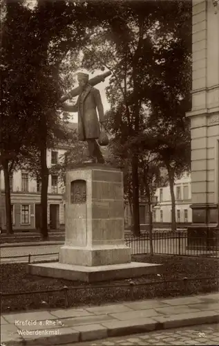 Ak Krefeld am Niederrhein, Weberdenkmal