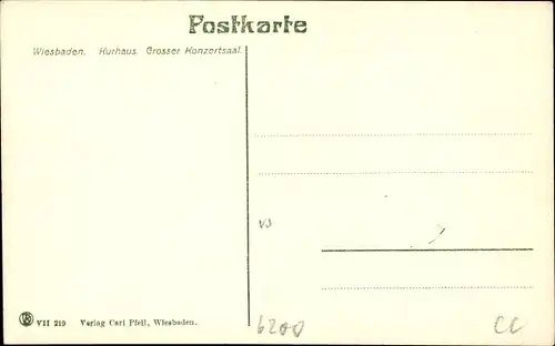 Ak Wiesbaden in Hessen, Kurhaus, Großer Konzertsaal