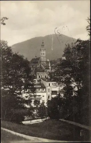 Ak Baden Baden am Schwarzwald, Merkurbahn, Kirche