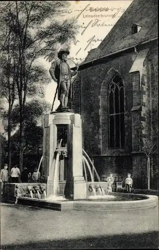 Ak Bielefeld in Nordrhein Westfalen, Leinweberbrunnen