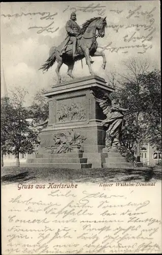 Ak Karlsruhe in Baden, Kaiser-Wilhelm-Denkmal