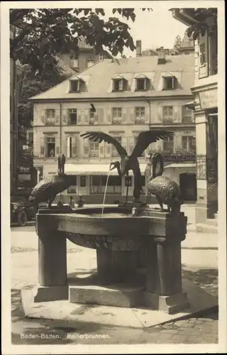 Ak Baden Baden am Schwarzwald, Reiherbrunnen