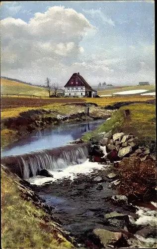 Ak Fürstenau Altenberg im Osterzgebirge, Vorfrühling